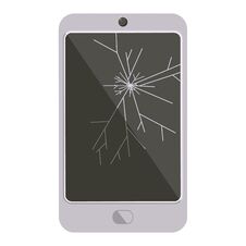 Cracked Screen Cell Phone Graphic Icon Royalty Free Stock Images