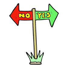 Cartoon Yes And No Sign Royalty Free Stock Photography