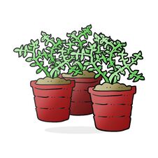 Cartoon Potted Plants Royalty Free Stock Photo