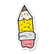 Free Sticker Of A Cartoon Pencil Stub Stock Photo - 256527990