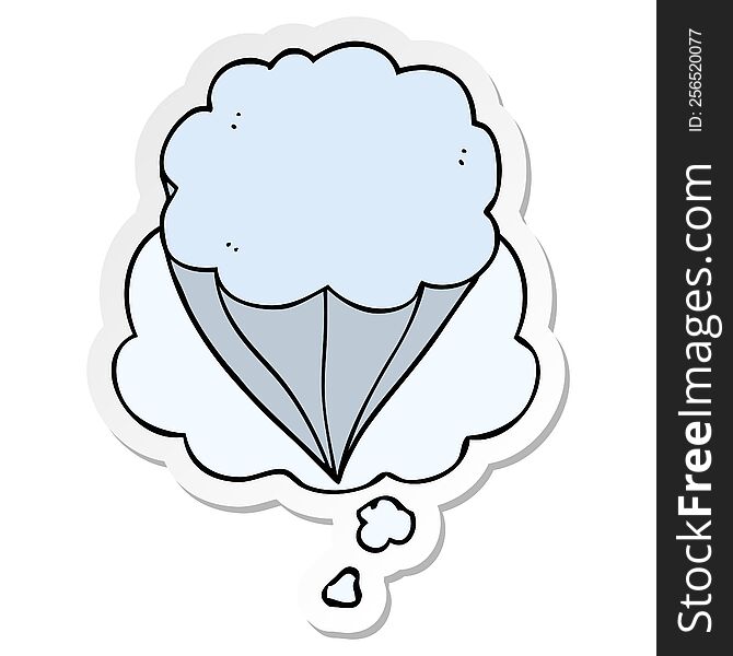 Cartoon Cloud Symbol And Thought Bubble As A Printed Sticker