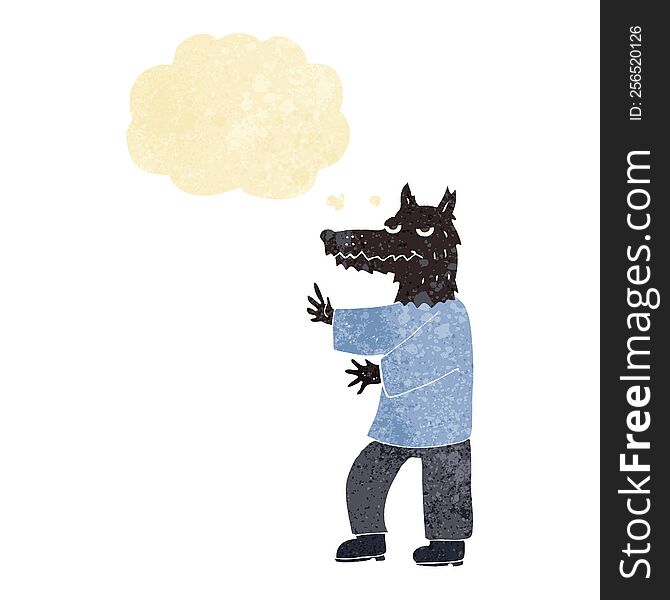 Cartoon Werewolf With Thought Bubble