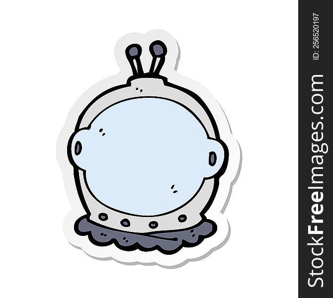 Sticker Of A Cartoon Astronaut Helmet