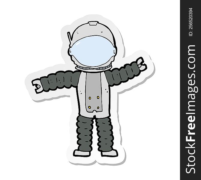 Sticker Of A Cartoon Astronaut