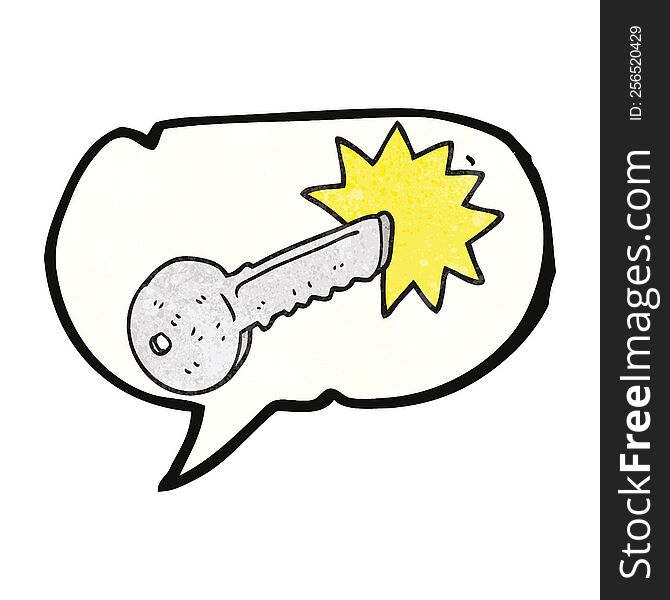 Texture Speech Bubble Cartoon Door Key
