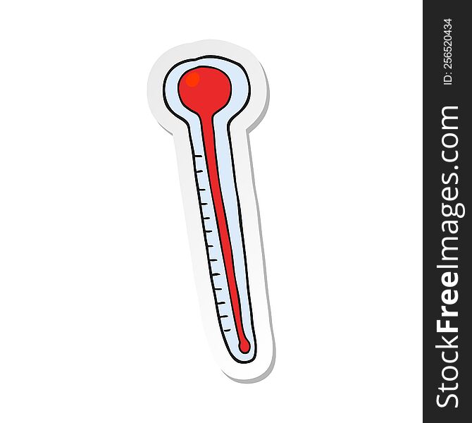 Sticker Of A Cartoon Thermometer