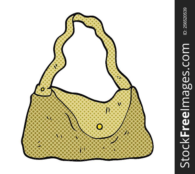 freehand drawn cartoon handbag