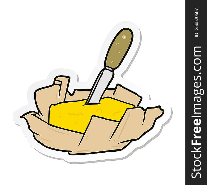 Sticker Of A Cartoon Butter