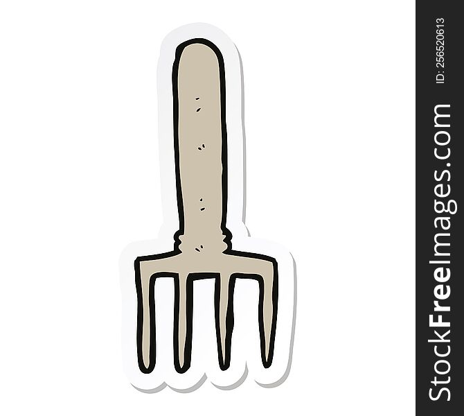 Sticker Of A Cartoon Fork