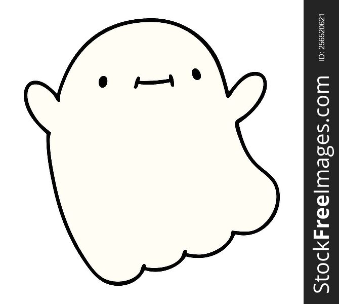 cartoon of a happy halloween ghost