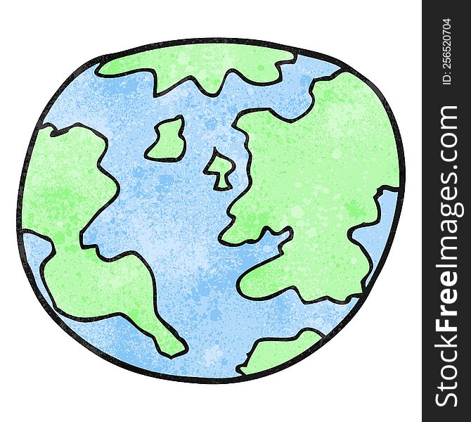 Textured Cartoon Planet Earth