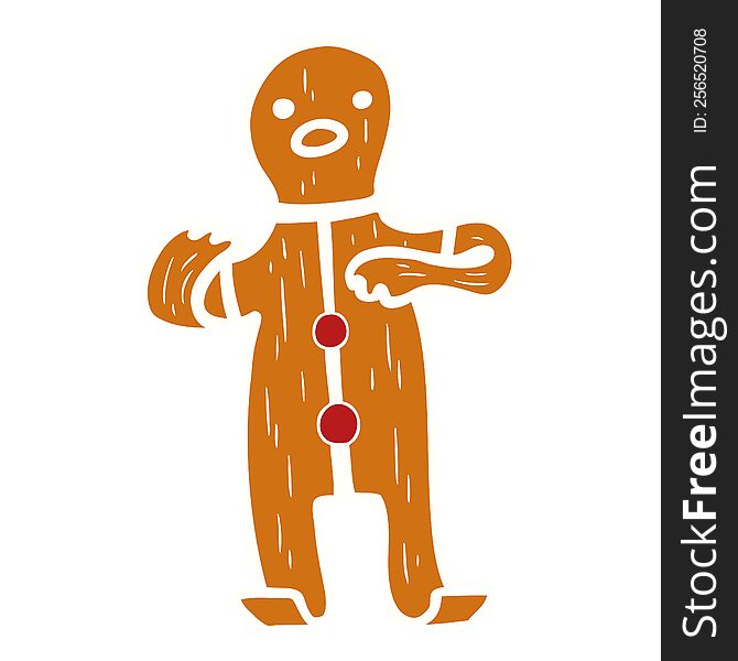 Cartoon Doodle Of A Gingerbread Man