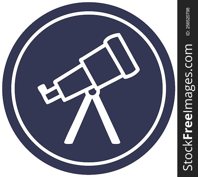 astronomy telescope circular icon