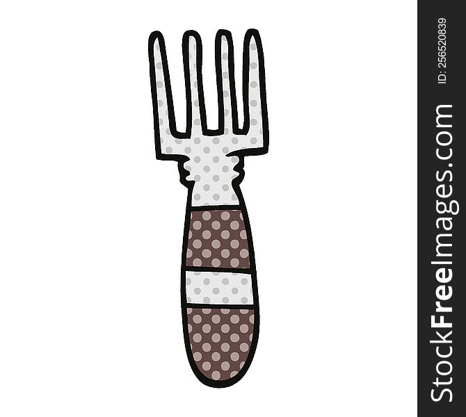 comic book style cartoon fork