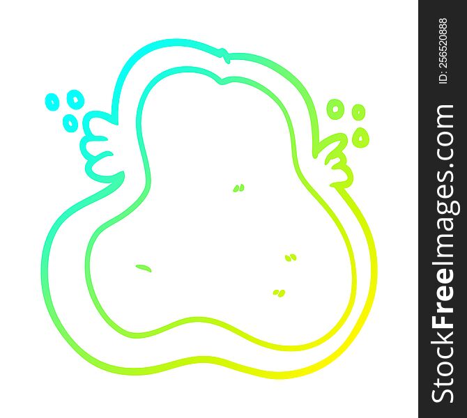 cold gradient line drawing of a cartoon amoeba