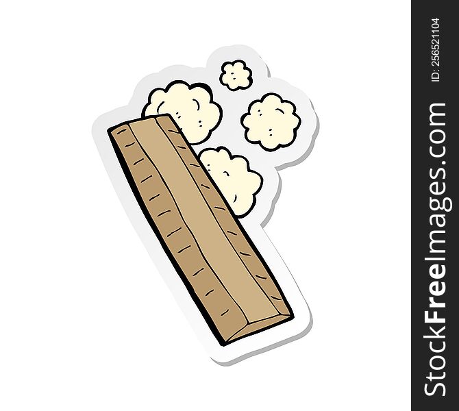 sticker of a cartoon wooden ruler