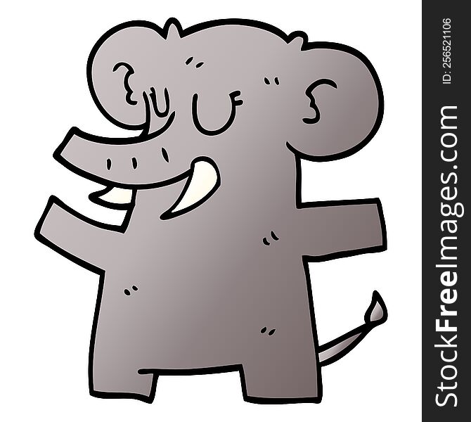 cartoon doodle standing elephant