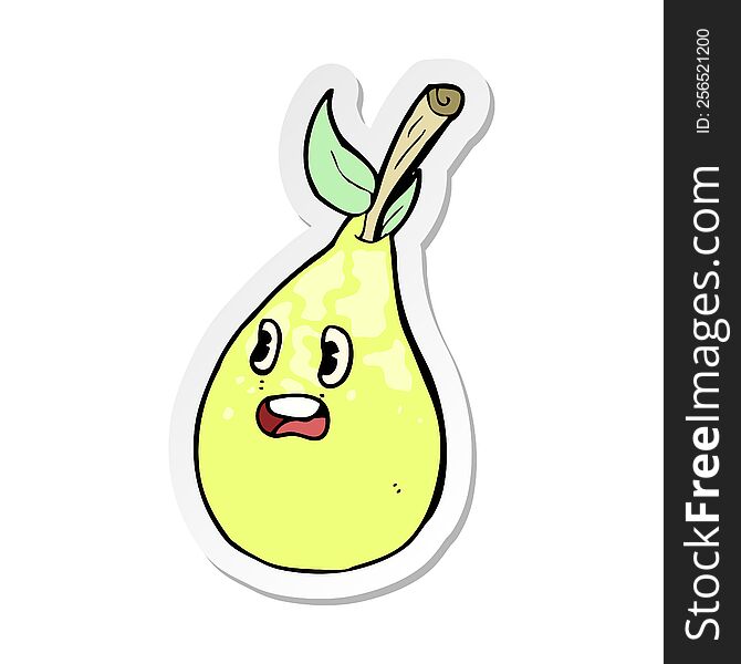 sticker of a cartoon pear