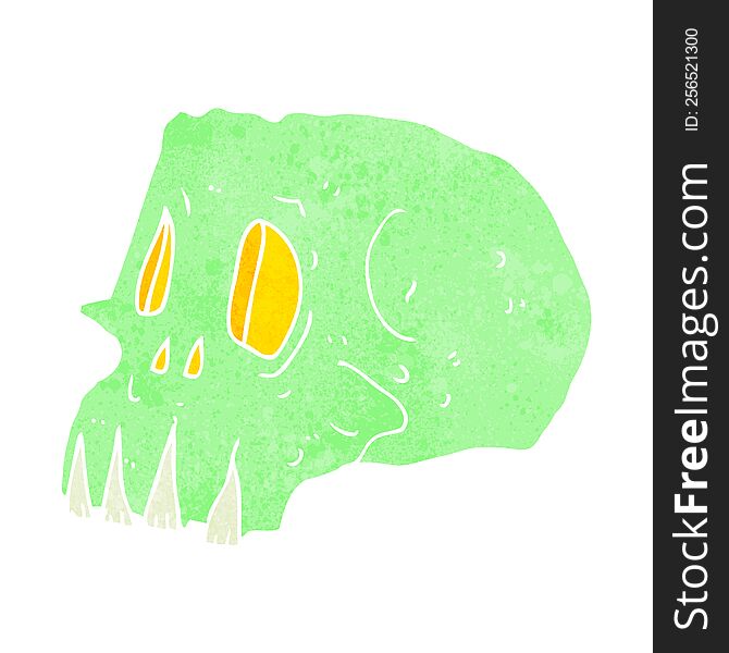 cartoon spooky skull