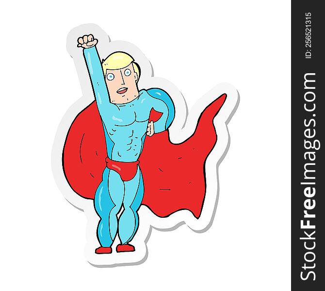 sticker of a cartoon superhero