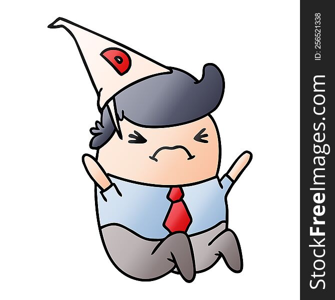 Gradient Cartoon Kawaii Man In Dunce Hat
