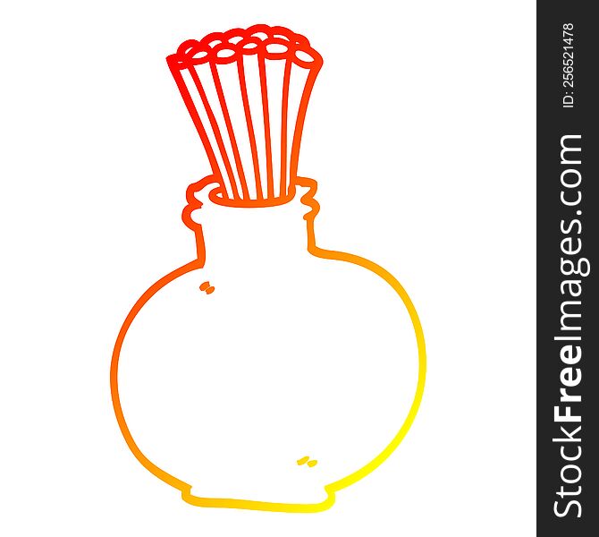 warm gradient line drawing of a cartoon jar of sticks
