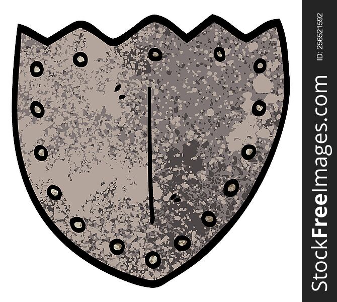 Grunge Textured Illustration Cartoon Shield