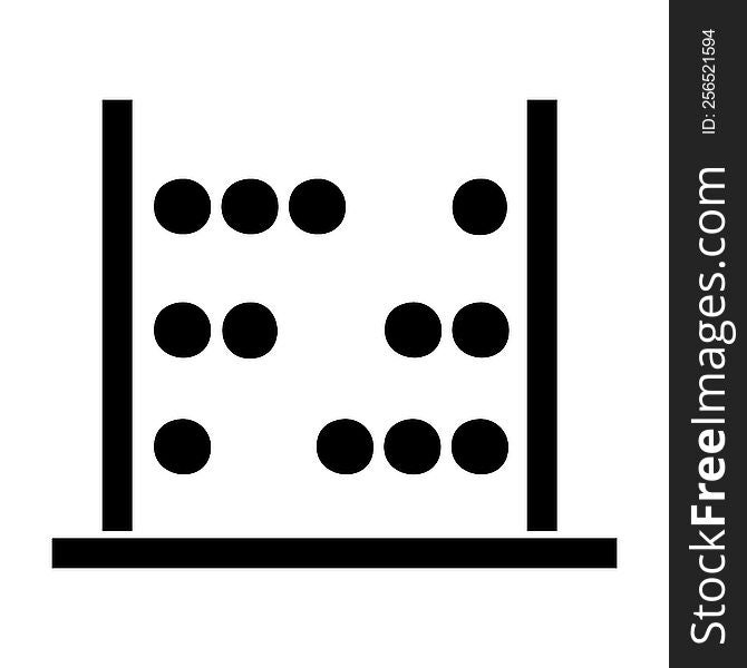 flat symbol of a maths abacus. flat symbol of a maths abacus