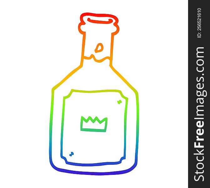 rainbow gradient line drawing of a cartoon alcoholic drink