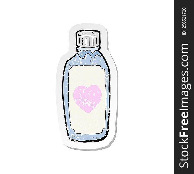 retro distressed sticker of a cartoon love potion