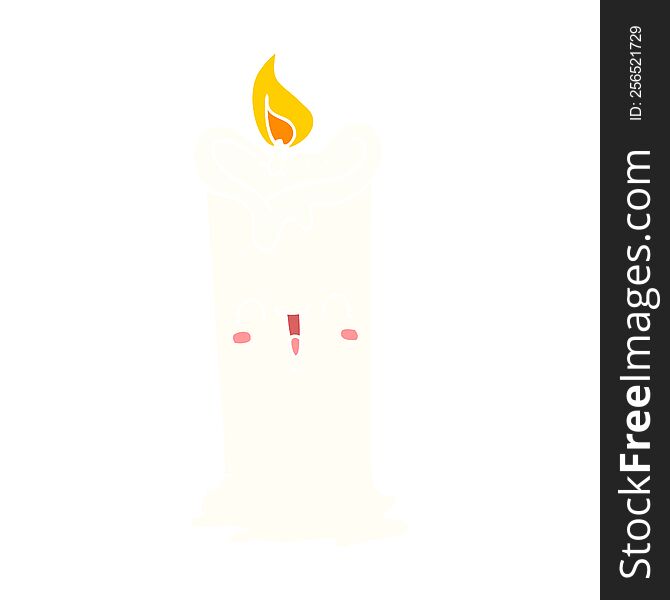 Flat Color Style Cartoon Happy Candle