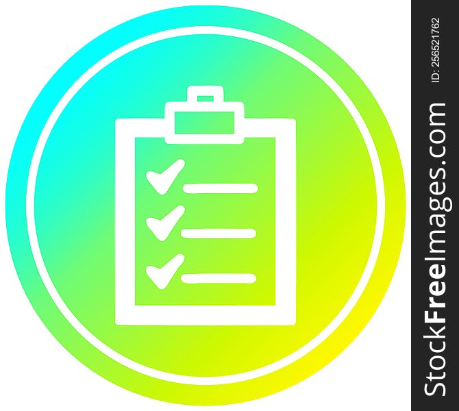 Check List Circular In Cold Gradient Spectrum