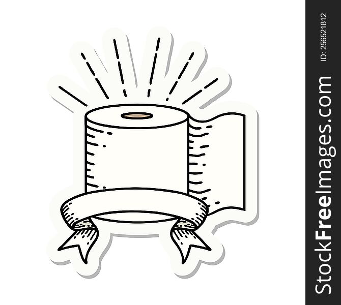 Sticker Of Tattoo Style Toilet Paper