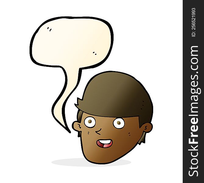 cartoon man with big chin with speech bubble