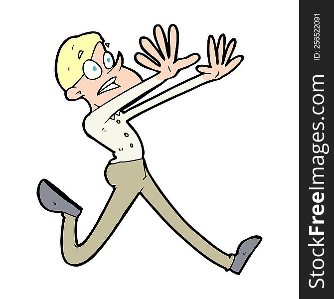 cartoon man running away