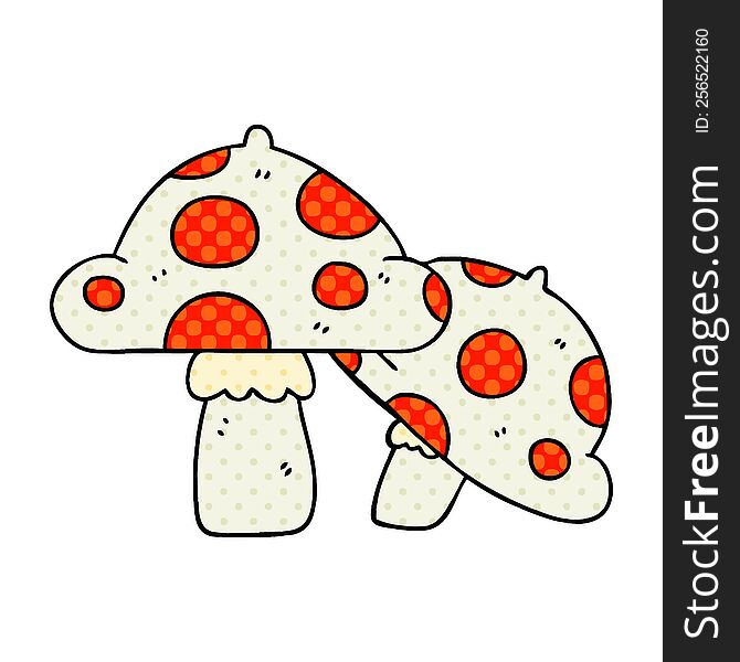 Quirky Comic Book Style Cartoon Toadstools