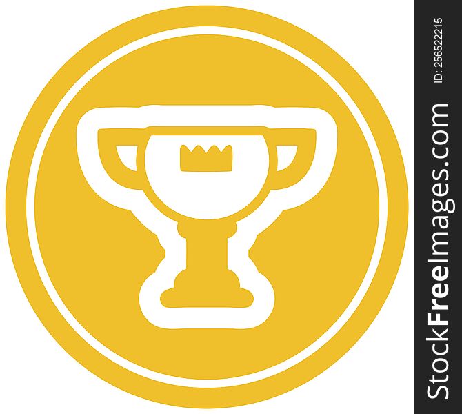 trophy award circular icon symbol