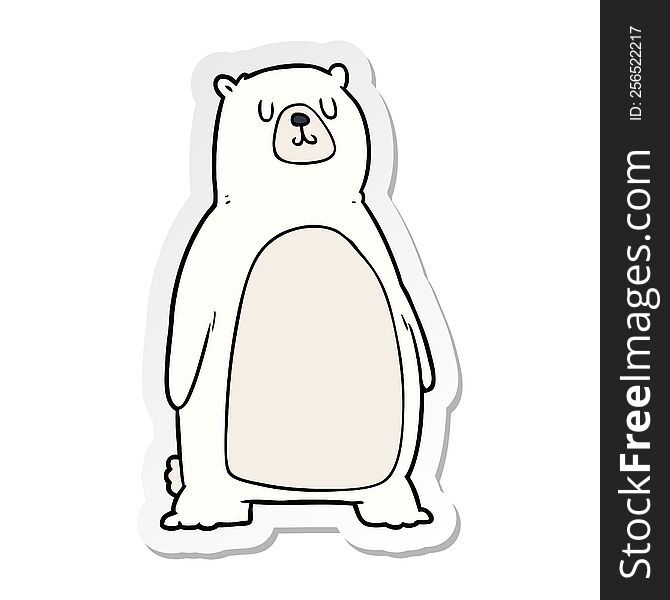 Distressed Sticker Of A Cartoon Polar Bear