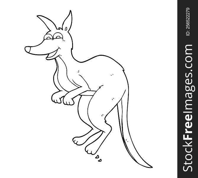 Black And White Cartoon Kangaroo