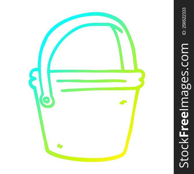 Cold Gradient Line Drawing Cartoon Bucket