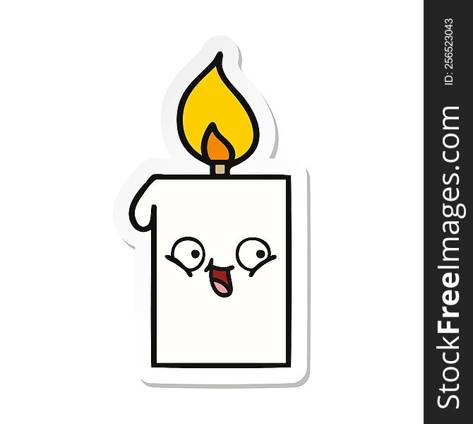 sticker of a cute cartoon lit candle