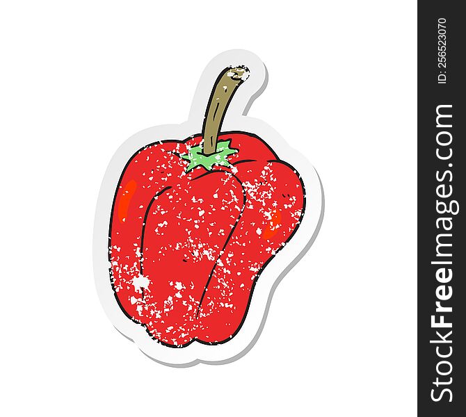 retro distressed sticker of a cartoon pepper
