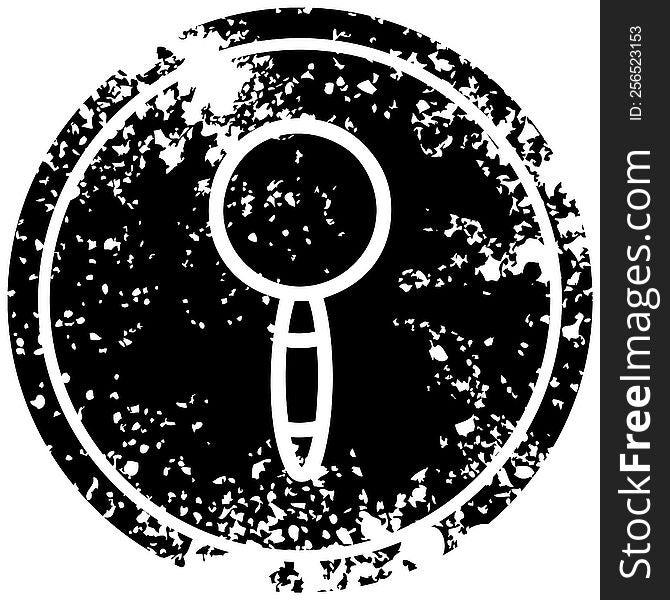 magnifying glass distressed icon symbol