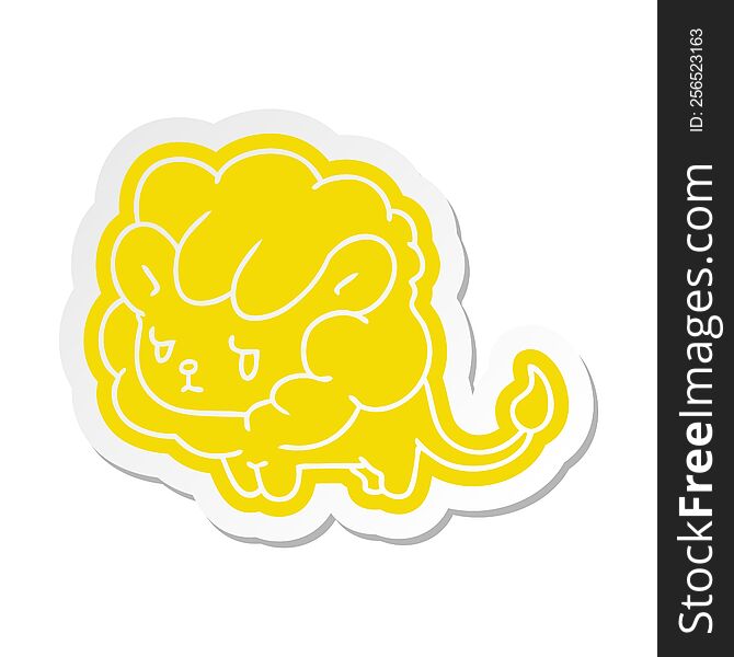 Cartoon Sticker Kawaii Cute Lion Cub