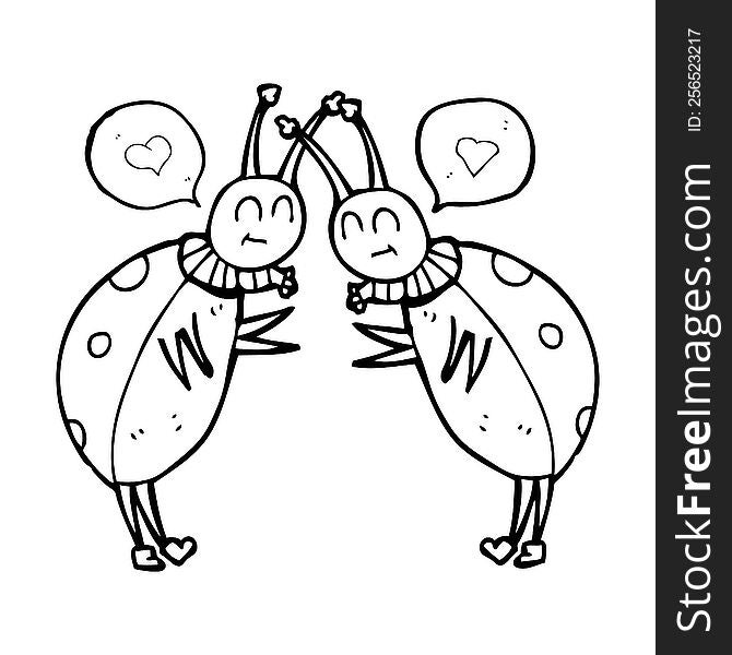 Speech Bubble Cartoon Ladybugs Greeting