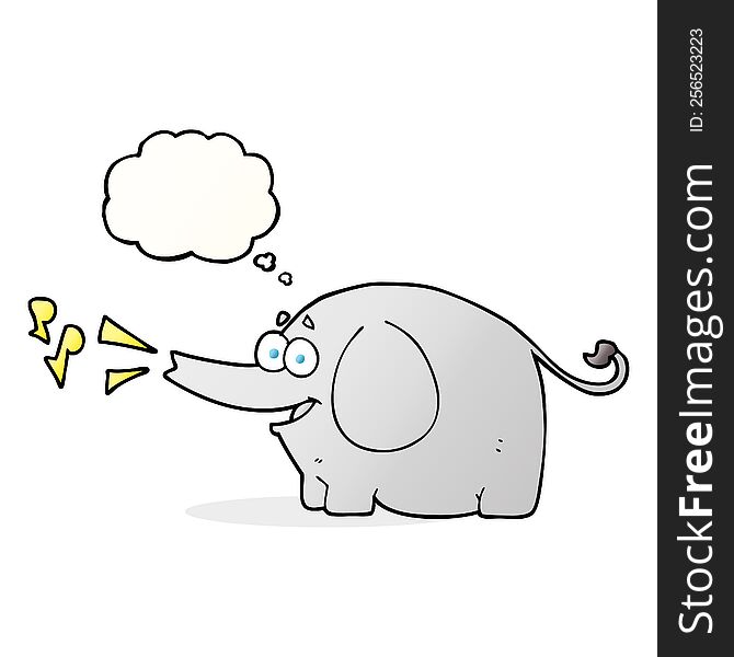 Thought Bubble Cartoon Trumpeting Elephant