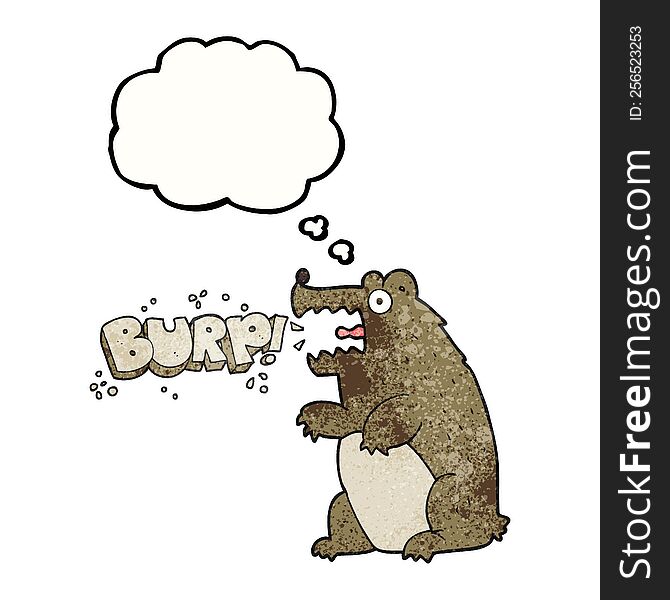 Thought Bubble Textured Cartoon Bear Burping