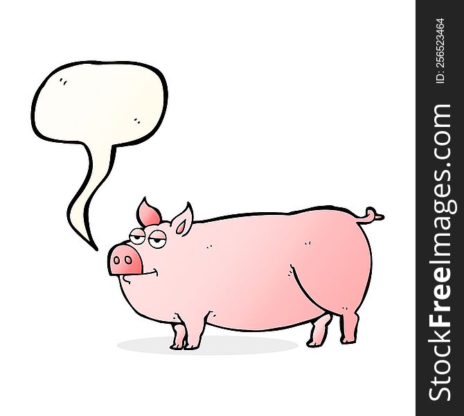 Speech Bubble Cartoon Huge Pig