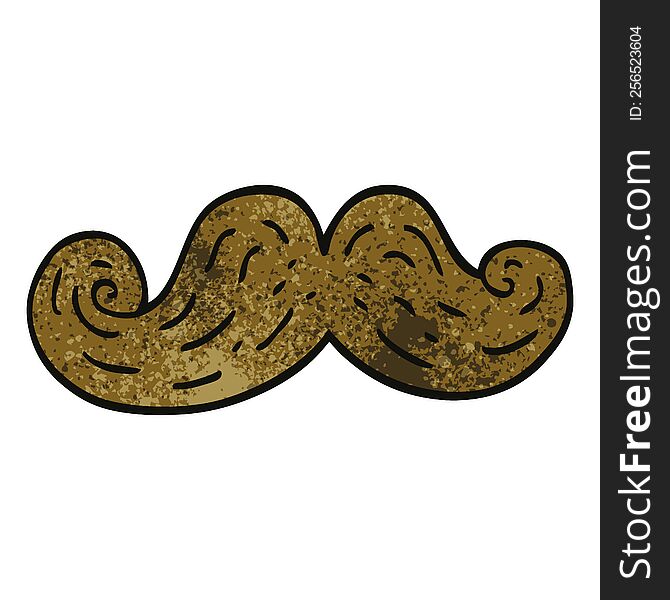 cartoon doodle curly mustache