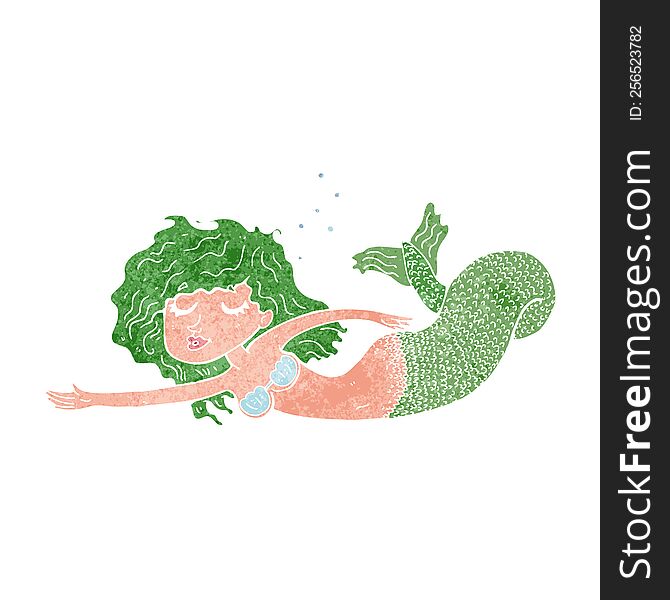 cartoon green haired mermaid